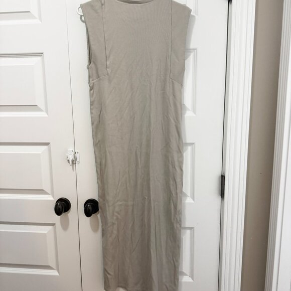 Zara Cream Ribbed Sleeveless Muscle Tank Maxi Dress - Size Small - Picture 3 of 4